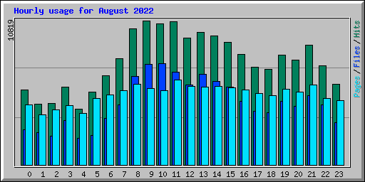 Hourly usage for August 2022