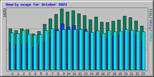 Hourly usage for October 2023